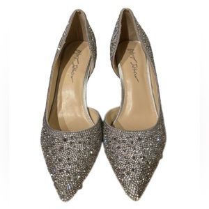 Betsey Johnson Silver Rhinestone Heels Size 11